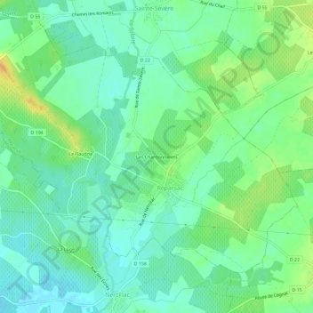 Les Chardonnerets topographic map, elevation, terrain