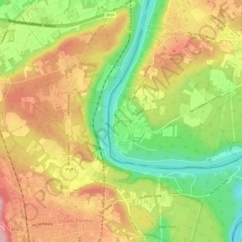 Coarezza topographic map, elevation, terrain