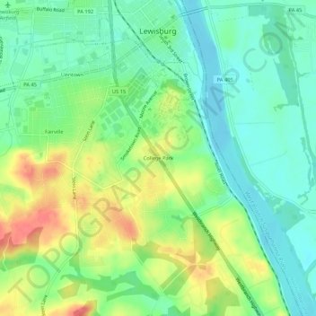 College Park topographic map, elevation, terrain