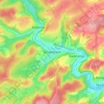 Wisembach topographic map, elevation, terrain
