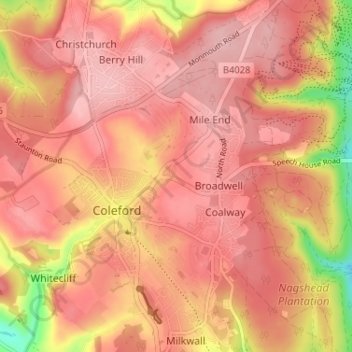Bakers Hill topographic map, elevation, terrain