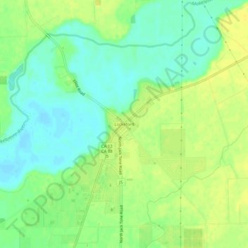 Lockeford topographic map, elevation, terrain