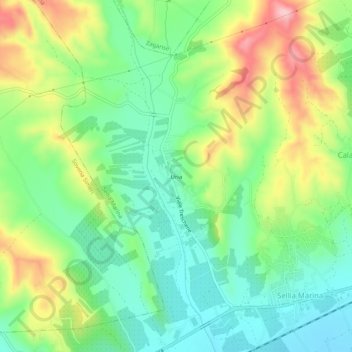 Uria topographic map, elevation, terrain