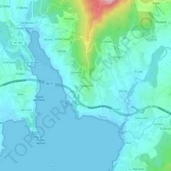 Taragoña topographic map, elevation, terrain