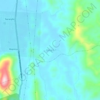 Incari topographic map, elevation, terrain