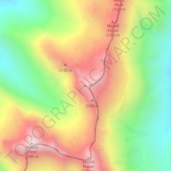 Mount Dobson topographic map, elevation, terrain