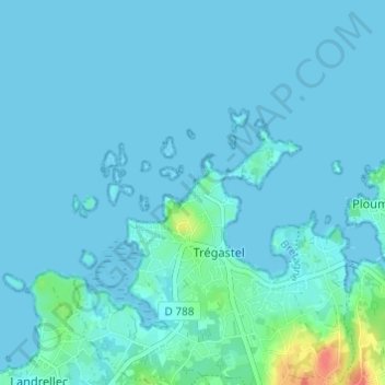 Coz Pors topographic map, elevation, terrain