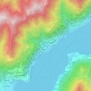 Borgo topographic map, elevation, terrain