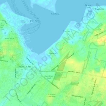 Monomoy topographic map, elevation, terrain