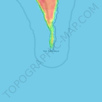 Cape Kaliakra topographic map, elevation, terrain