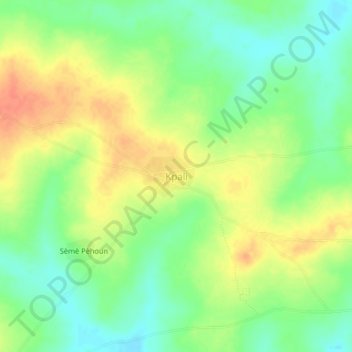 Kpali topographic map, elevation, terrain