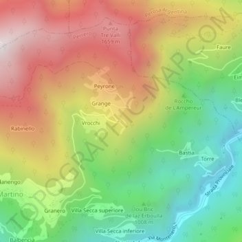 Crota d'Plenc (Pro Loco Bovile) topographic map, elevation, terrain