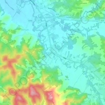 Maja topographic map, elevation, terrain