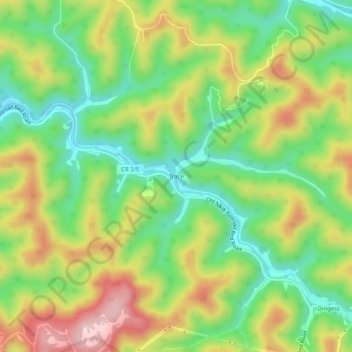 Trace topographic map, elevation, terrain