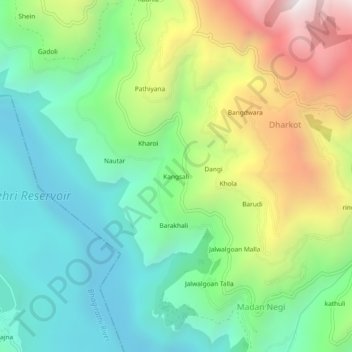 Kangsali topographic map, elevation, terrain