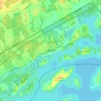 Ingleside topographic map, elevation, terrain
