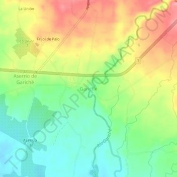 Gariché topographic map, elevation, terrain