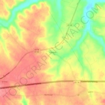 Fonthill topographic map, elevation, terrain