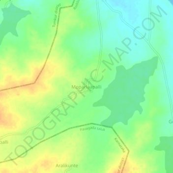 Moparlaapalli topographic map, elevation, terrain
