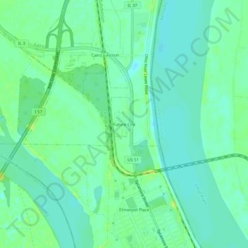 Future City topographic map, elevation, terrain
