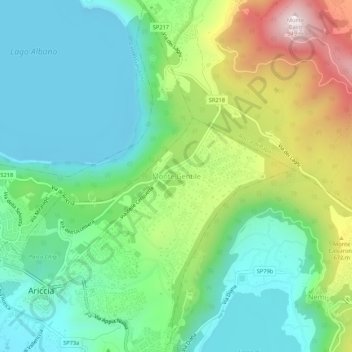 Monte Gentile topographic map, elevation, terrain