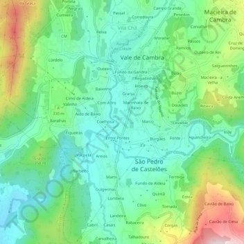 Dairas topographic map, elevation, terrain