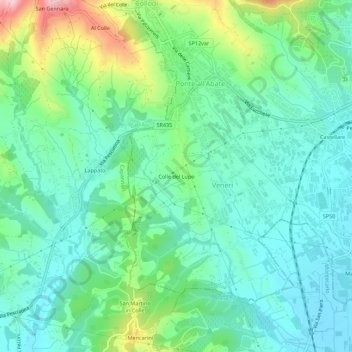 Colle del Lupo topographic map, elevation, terrain