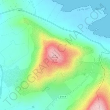 Abbey Hill topographic map, elevation, terrain