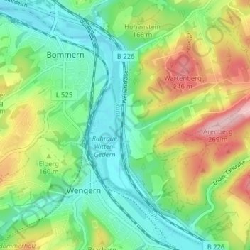 Gedern topographic map, elevation, terrain