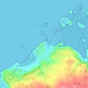Crec'h Avel topographic map, elevation, terrain