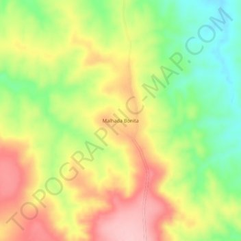 Malhada Bonita topographic map, elevation, terrain