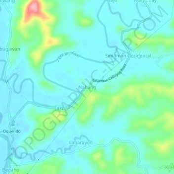 Nabang topographic map, elevation, terrain