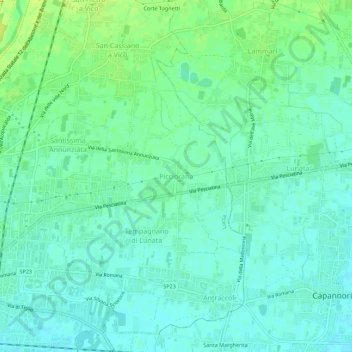 Picciorana topographic map, elevation, terrain