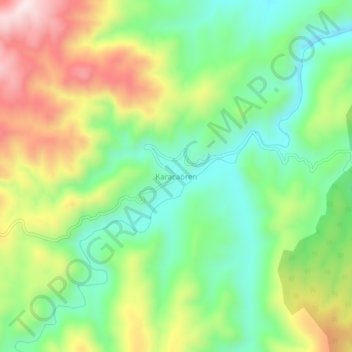 Karacaören topographic map, elevation, terrain