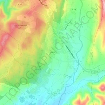 Bayssac topographic map, elevation, terrain