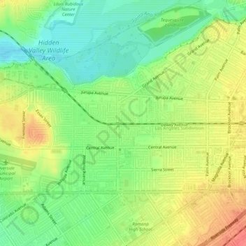 Magnolia Avenue topographic map, elevation, terrain