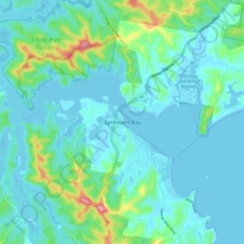 Batemans Bay topographic map, elevation, terrain