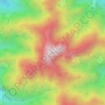 太兴山 topographic map, elevation, terrain