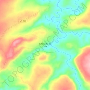Cafelândia do Leste topographic map, elevation, terrain