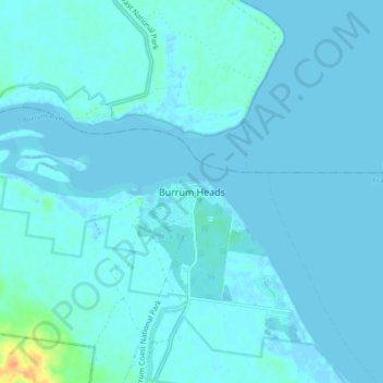 Burrum Heads topographic map, elevation, terrain