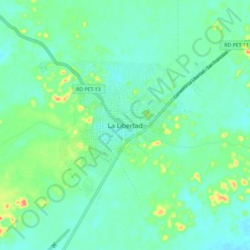 La Libertad topographic map, elevation, terrain