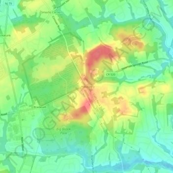 Hillsdale topographic map, elevation, terrain