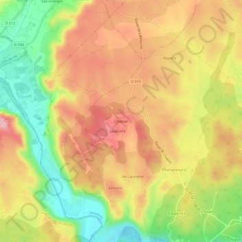 Chapias topographic map, elevation, terrain