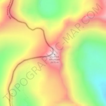 Sky Pilot topographic map, elevation, terrain