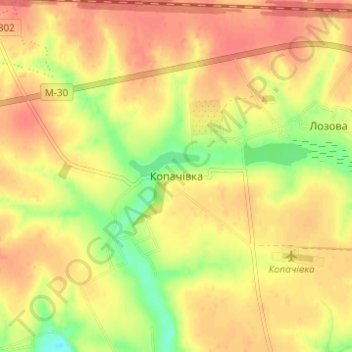Kopachivka topographic map, elevation, terrain