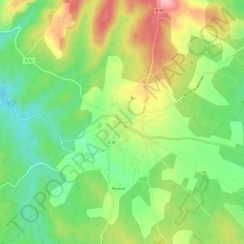 Concots topographic map, elevation, terrain