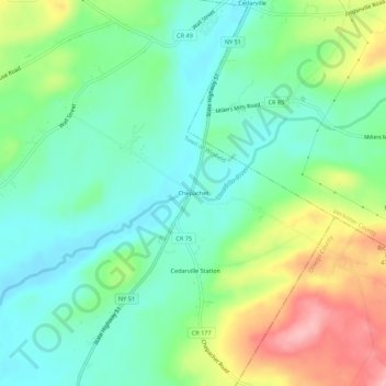 Chepachet topographic map, elevation, terrain