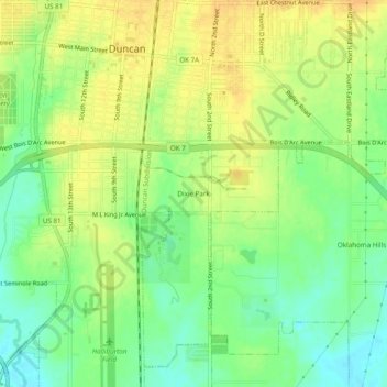 Dixie Park topographic map, elevation, terrain