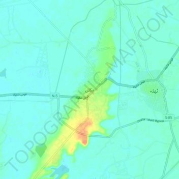 Makli topographic map, elevation, terrain