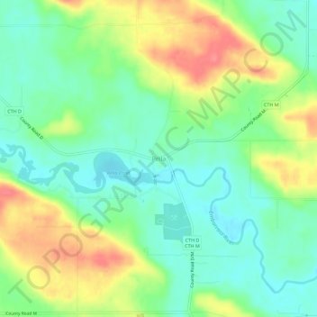Pella topographic map, elevation, terrain